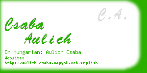 csaba aulich business card